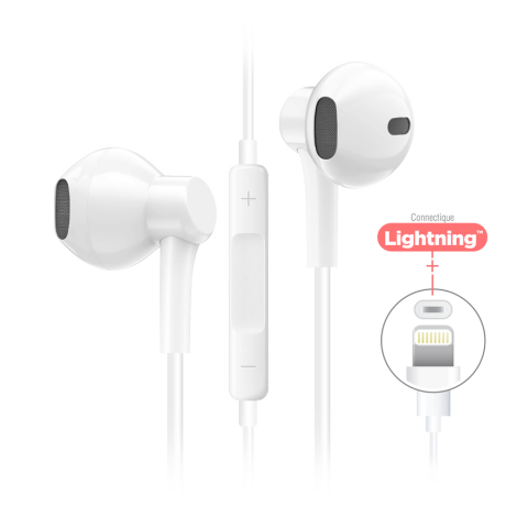 Ecouteurs Blanc compatible pour iPhone, iPad et iPod - Ecouteurs